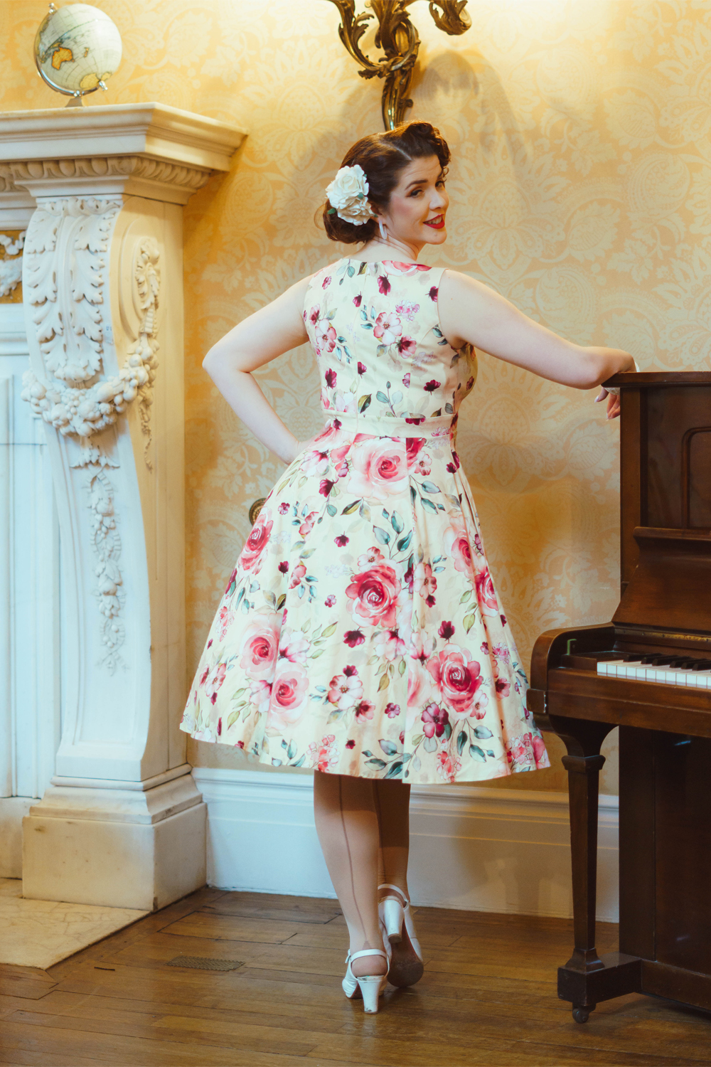 Buttercup Rose Swing Dress in Extended Sizing